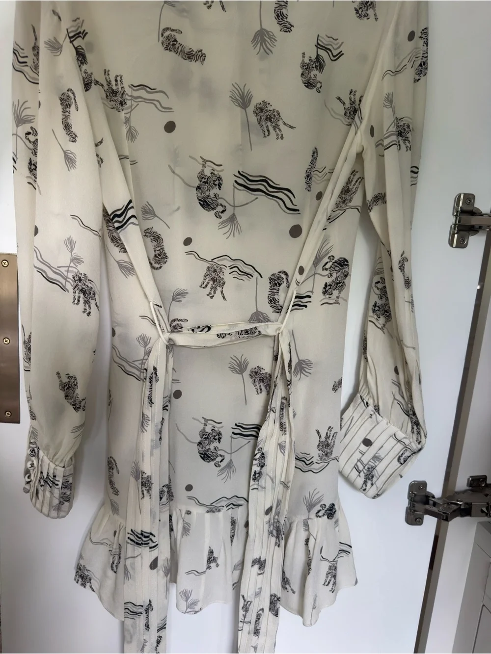 Off-White Silk Dress Printed Luxury Swim Coverup